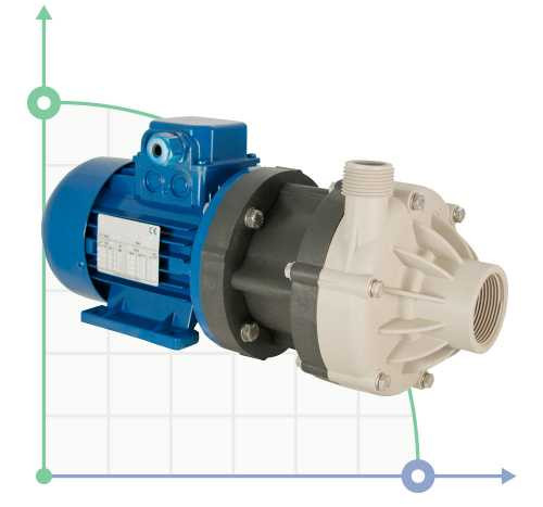 Pumpe mit Magnetkupplung  DM 10 PP mit Elektromotor 0,55 kW