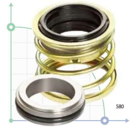 Kompressorwellendichtung R-J580 1.1/2, D, CAR/SIC, HNBR, A3/65Mn