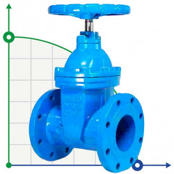 Vanne à vanne DN150 PN16 avec coin caoutchouté 30х39р corps en fonte, joint : EPDM, GOST