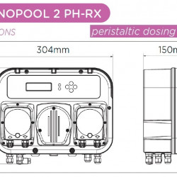 Pompe doseuse péristaltique double AQUA PDP TECHNOPOOL PH-RX 1,4-1/3-1 SANTOPRENE/SANTOPRENE 230V NOIRE