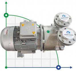 Water ring vacuum pump ESV 270/150, AISI 316, 384 m3/h, 11 kW, 1450 rpm