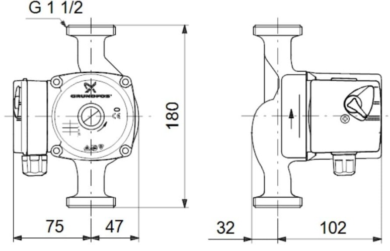 Circulation pump Grundfos UPS 25-40 180