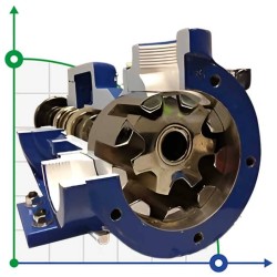 Pompa zębata do cieczy lepkich EMSE EDP-I 1 1/2 cal, 4,1-5,9 m3/h z przekładnią wewnętrzną, bez silnika