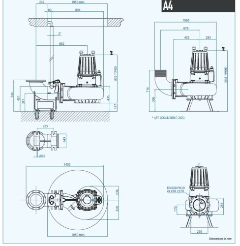 Насос очисткиємностей нафтосховищ Dreno AT-EX 200/4/240 C.275 з відкритим ріжучим робочим колесом