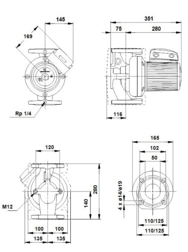 Bomba de circulación Grundfos UPS 50 -180 F 3x400