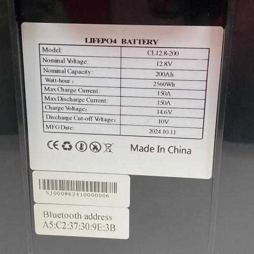 Batería CL-12.8V 200Ah, LiFePO4, LFP ABS Shell de pie con Bluetooth y pantalla