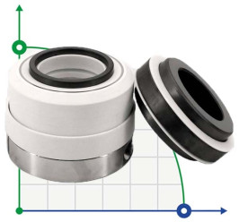 Gleitringdichtung  PTFE-Faltenbalg R-WB2T 55, SIC/SIC, PTFE, 304