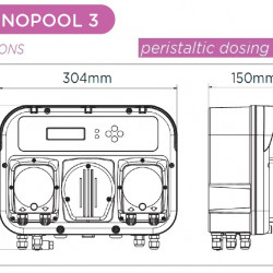 Pompe doseuse péristaltique triple AQUA PDP TECHNOPOOL 3 TT-PH-TT 1.4-1/1.4-1/1.4-1 SANT/SANT/SANT 230V NOIR