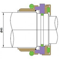 Mechanical seal FLYGT R-FL.OL 45, TC/TC, VITON