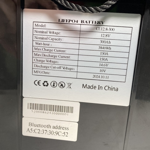 Batterie pour alimentation de secours CL-12.8V 300Ah, LiFePO4, LFP ABS Coque sur pied avec Bluetooth et écran