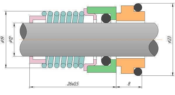 Mechanical seal Grundfos R-706C 12, CAR/SIC, EPDM, 304