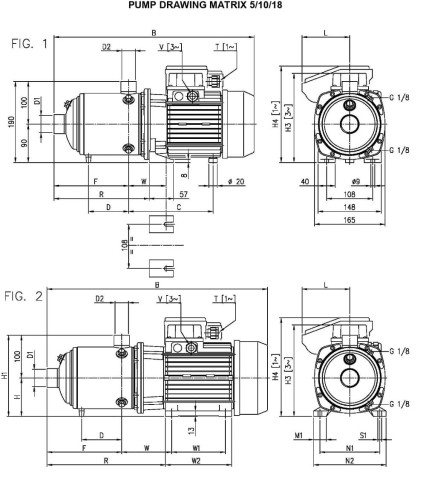 Многоступенчатый горизонтальный насос Ebara MATRIX/A 10-4T/1,5 M, 220V