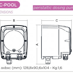 Pompe doseuse péristaltique AQUA PDP TEC-POOL 4-1 100-240VAC SANTOPRENE NOIR AVEC PRED.LEVEL