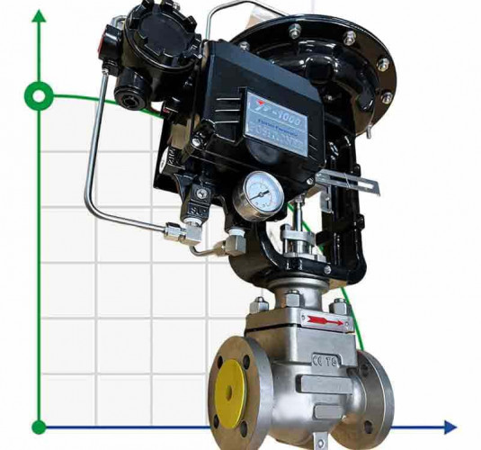 1/2 дюйми Регулюючий клапан для пари з пневматичним приводом 10Р11Y-1/2-150LB-Z-L112C-C (корпус CF3, сідло 316L) з позиціонером YT-1000, вхід 4-20мА