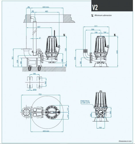Pompe pour KNS Dreno VT 80/2/173 C.359 avec roue vortex