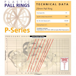 Кільця Палля, PP, 25 mm, 69 kg/m3, Pall Ring Company
