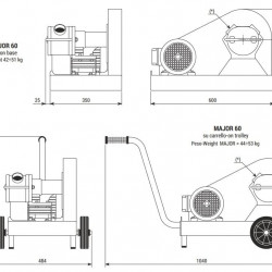 Импеллерный насос LIVERANI GR MAJOR 60 +BY-PASS NR TF 2,2-1,5 кВт, 700-350 об/мин, 380В ременный на тележке с панелью управления CE
