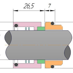 Sello mecánico R-GEA 30, CAR/SIC, VITON, 304