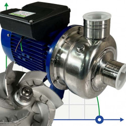 Centrifugal beer wort pump BK100, 0.75kW, AISI304, 380V/50Hz, 2900 with open impeller