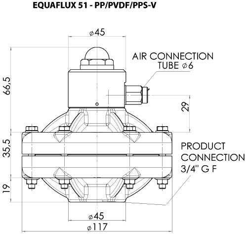 Демпфер пульсаций EQUAFLUX 51 PVDF