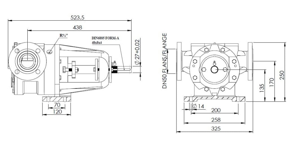 Шестеренчатый насос для масла Kupar KIPK 2 1/2 дюйма, 5-25 м3/час