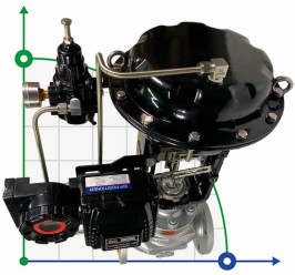DN50 Pneumatic control valve 10Р11Y-DNx5016Z-L122C-C (cast iron body, SS304 trim) with YT-1000 positioner, input 4-20mA, Ex
