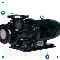 Насос с магнитной муфтой MP-HX-653 PVDF, 600L/min, 20M, 380V-TOSHIBA