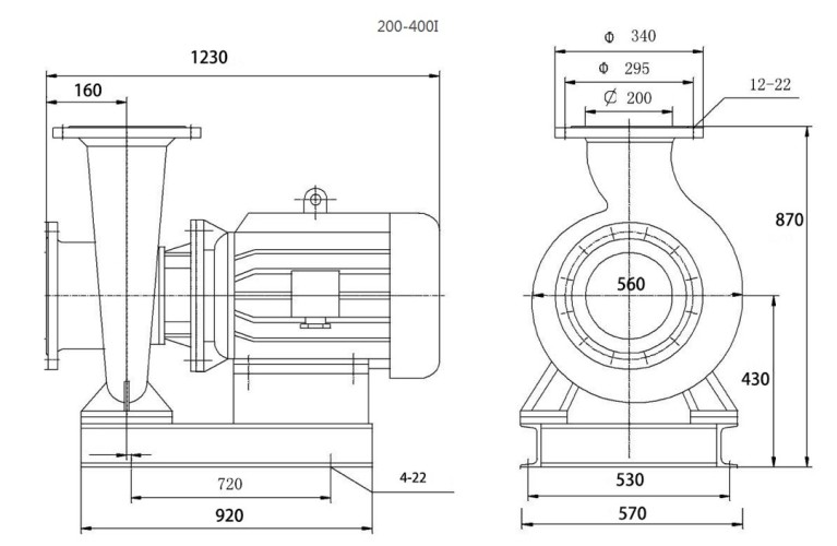 BGWB 200-400 (I) (400/50), 75kW, 1480 Ex horizontal centrifugal pump