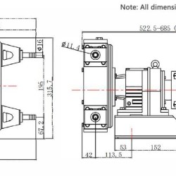 Industrial hose pump JXHIN-15-CI-EPDM-P, 215 l/h, 0,55 kW, 12 bar, 380V