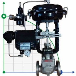 DN100 Pneumatic control valve 10Р11Y-DNx10016Z-L112C-C (cast iron body, SS304 trim) with YT-1000 positioner, input 4-20mA