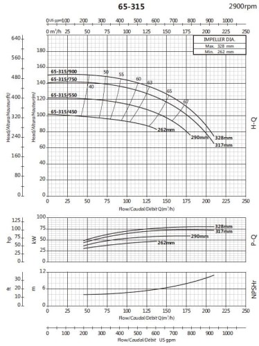Насос для повышения давления BS 65-315/550 (120/110), 55kW, 2900 без двигателя