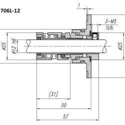Уплотнение картриджного типа R-706L 12, SIC/SIC, VITON, 304