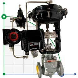 DN25 Pneumatically actuated control valve 10P11Y-DNx2516Z-L122C-C (CF8 body, SS304 seat) with YT-1000 positioner, 4-20mA input, Ex