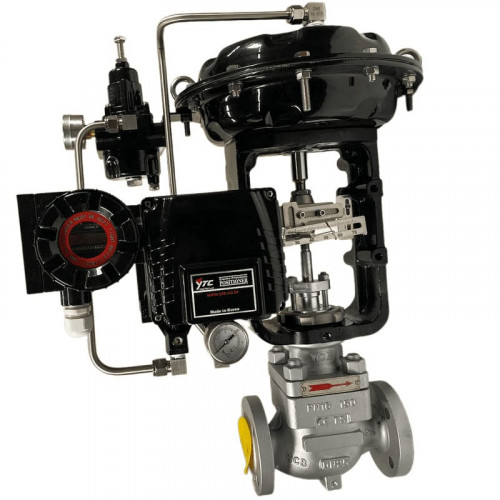 DN25 Pneumatically actuated control valve 10P11Y-DNx2516Z-L122C-C (CF8 body, SS304 seat) with YT-1000 positioner, 4-20mA input, Ex