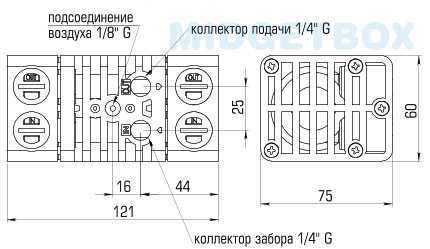 Пневматичний мембранний насос MIDGETBOX PP+PTFE