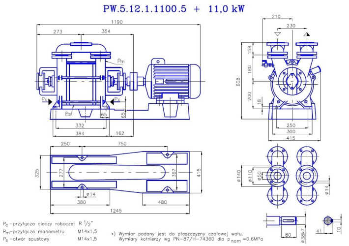 PW.5.12.1.1100 вакуумный одноступенчатый насос