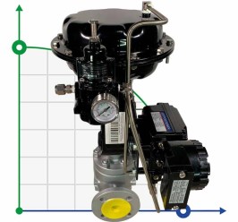 DN40 Pneumatically actuated control valve 10P11Y-DNx4016Z-L122C-C (CF8 body, SS304 seat) with YT-1000 positioner, 4-20mA input, Ex