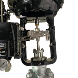 DN40 Pneumatically actuated control valve 10P11Y-DNx4016Z-L122C-C (CF8 body, SS304 seat) with YT-1000 positioner, 4-20mA input, Ex