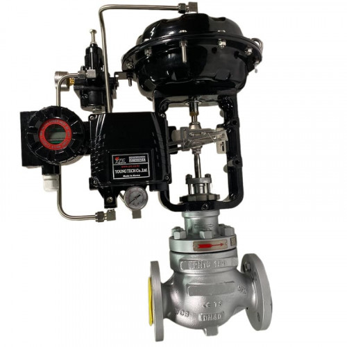 DN40 Регулирующий клапан с пневматическим приводом 10Р11Y-DNx4016Z-L122C-C (корпус CF8, седло SS304) с позиционером YT-1000, вход 4-20мА, Ex