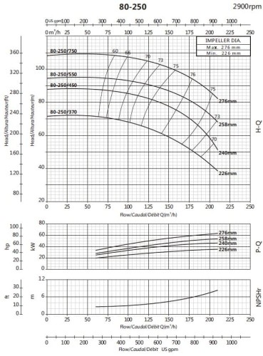 Pompe pour l'alimentation en eau BSM 80-250/750 (144/101), 75kW, 2900