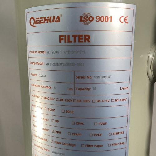 Filtro de baño de galvanoplastia QH-2004-F-U-E-B-O-J-A