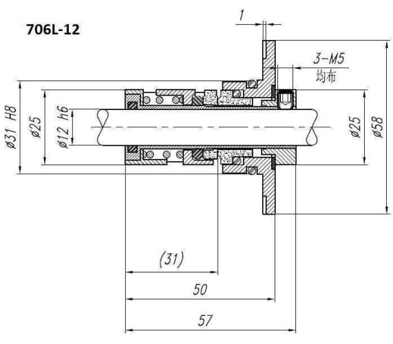 Joint cartoucheа R-706L 22, SIC/SIC, VITON, 304