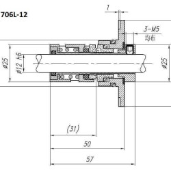 Уплотнение картриджного типа R-706L 22, SIC/SIC, VITON, 304