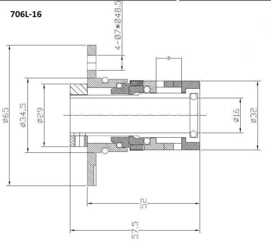 Joint cartoucheа R-706L 22, SIC/SIC, VITON, 304