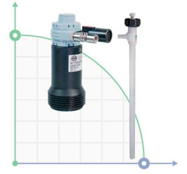Draft pneumatic pump shaft TR PVDF Hastelloy 1200 mm
