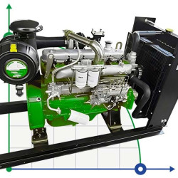 Motor diésel PD 6126TL, 250 kW, 3000 rpm con eje de junta universal