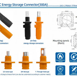 JC-CN12-SC-01-T, 250A ,1500V DC коннектор гнездо для систем накопления энергии сквозное отверстие, оранжевый