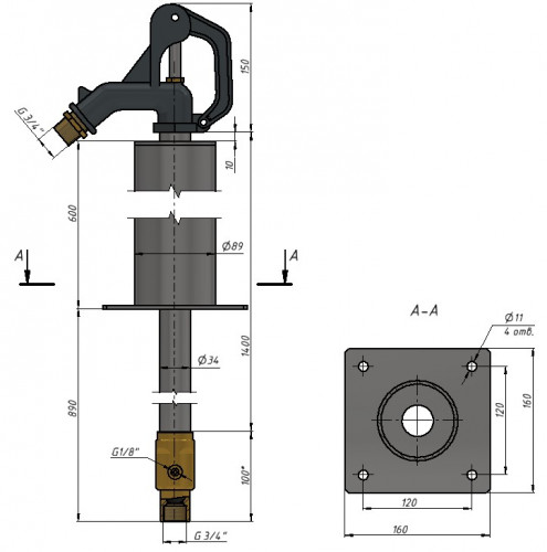 BG-203 незамерзаючий гідрант (колонка) для води в зборі