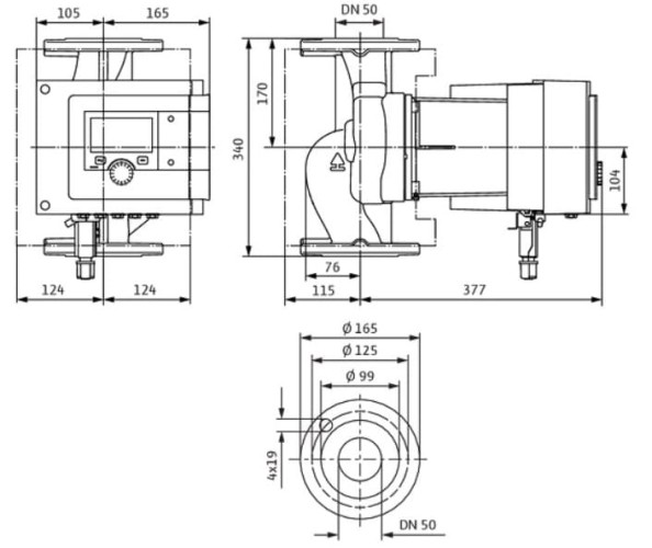Stratos MAXO 50/0.5-16 PN6/10-R7 circulation pump WILO with electronic control