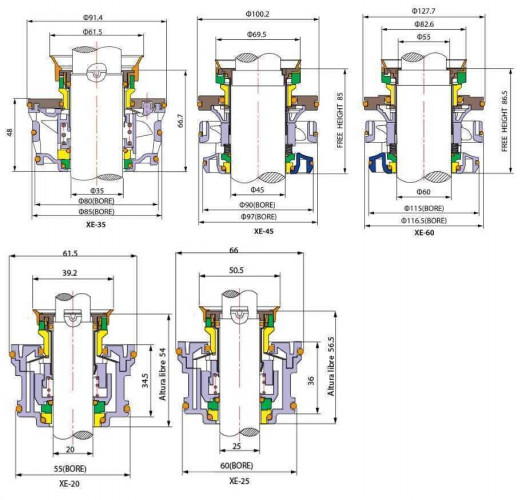 Ущільнювач торцевий валу насосу FLYGT R-FL.XE 45, TC/TC/TC/TC, VITON, 304/All